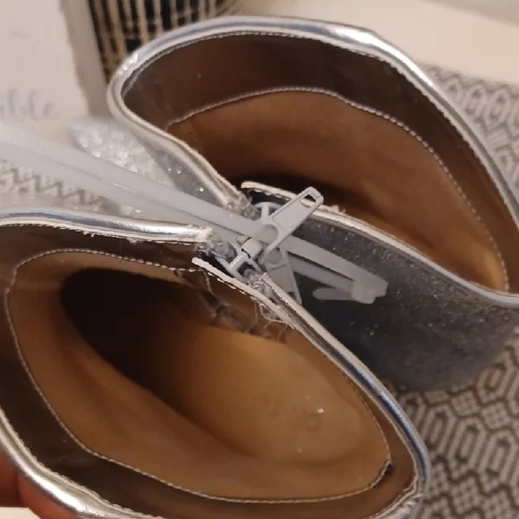 Silver Glitter Women's Boots - Picture 6 of 7